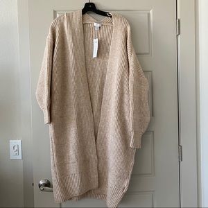Ribbed Open Front Cardigan